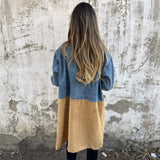Priscilla - Two-Tone Denim Trench Coat
