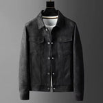 Norris men's faux leather jacket in Black, front view