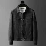 Norris men's faux leather jacket in Black, front view