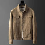 Norris men's faux leather jacket in Brown, view 2
