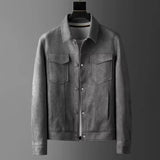 Norris men's faux leather jacket in Grey, view 3