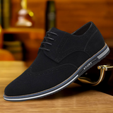Louis - Black Suede-Look Derby Shoes