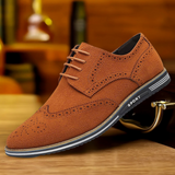Louis - Black Suede-Look Derby Shoes