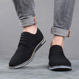 Louis - Black Suede-Look Derby Shoes