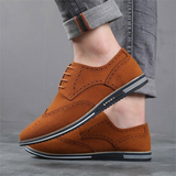 Louis - Black Suede-Look Derby Shoes