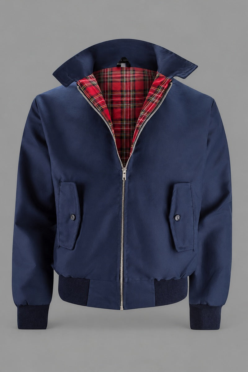Marshall men's tartan harrington jacket, front view