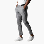 Lorne men's slim fit stretch chino pants in Grey, front view