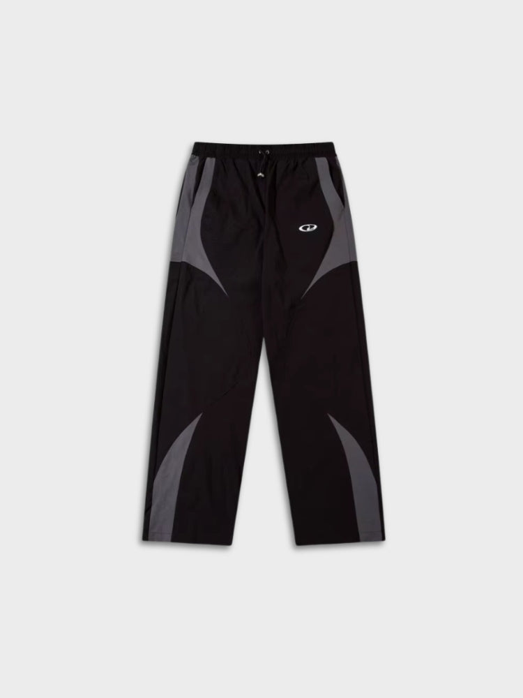 Florian men's vintage y2k sport joggers in Black, front view