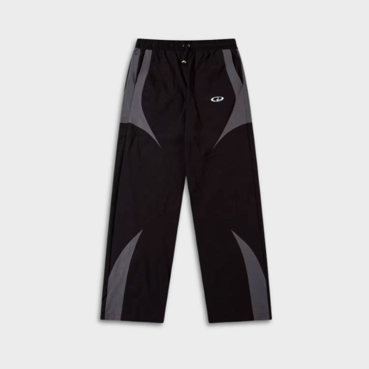 Florian men's vintage y2k sport joggers in Black, front view