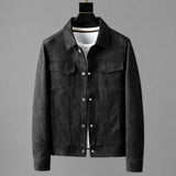 Norris men's faux leather jacket in Black, front view