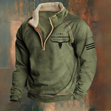 Doug - Olive Ranch-Style Half-Zip Sweatshirt