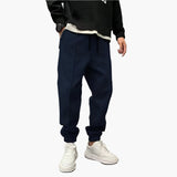 Tanner men's tapered leisure joggers in Dark Blue, view 4
