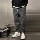 Zacharie men's brushed cuffed joggers in Dark Grey, view 7