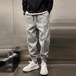 Zacharie men's brushed cuffed joggers in Grey, front view