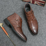 Oliver - Brown Double Buckle Boots