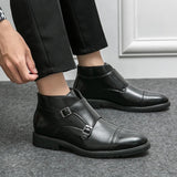 Oliver - Brown Double Buckle Boots