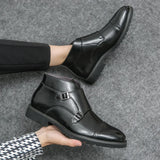 Oliver - Brown Double Buckle Boots