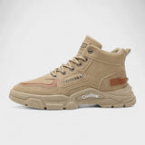 Xavier - Beige High-Top Trail Sneakers