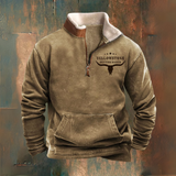 Darryl - Brown Fleece Half-Zip Pullover with Teddy Collar