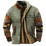 Dale - Fleece Jacket with Patterned Sleeves
