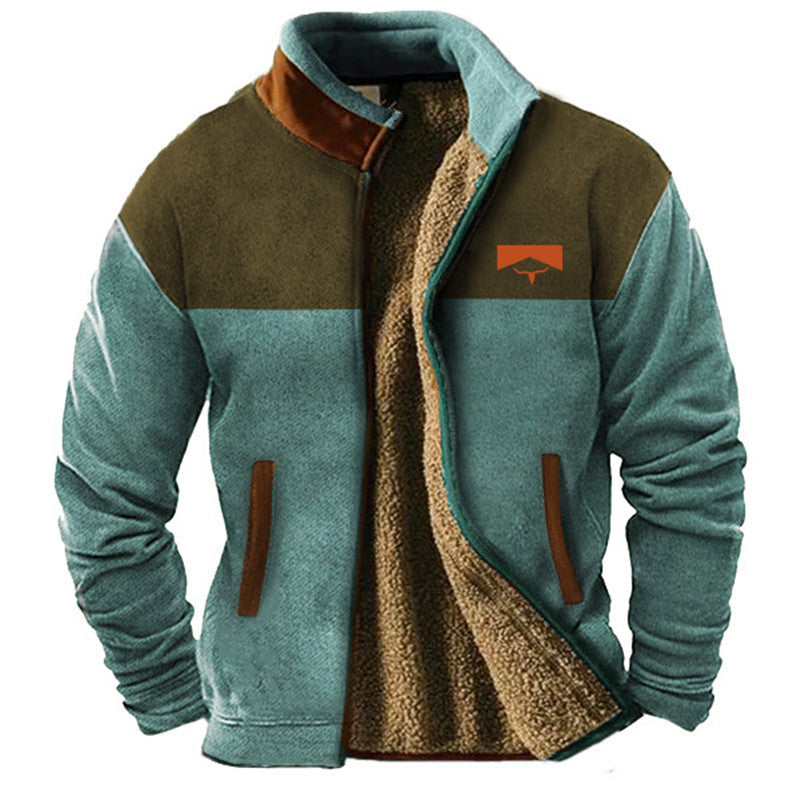 Dale - Fleece Jacket with Patterned Sleeves