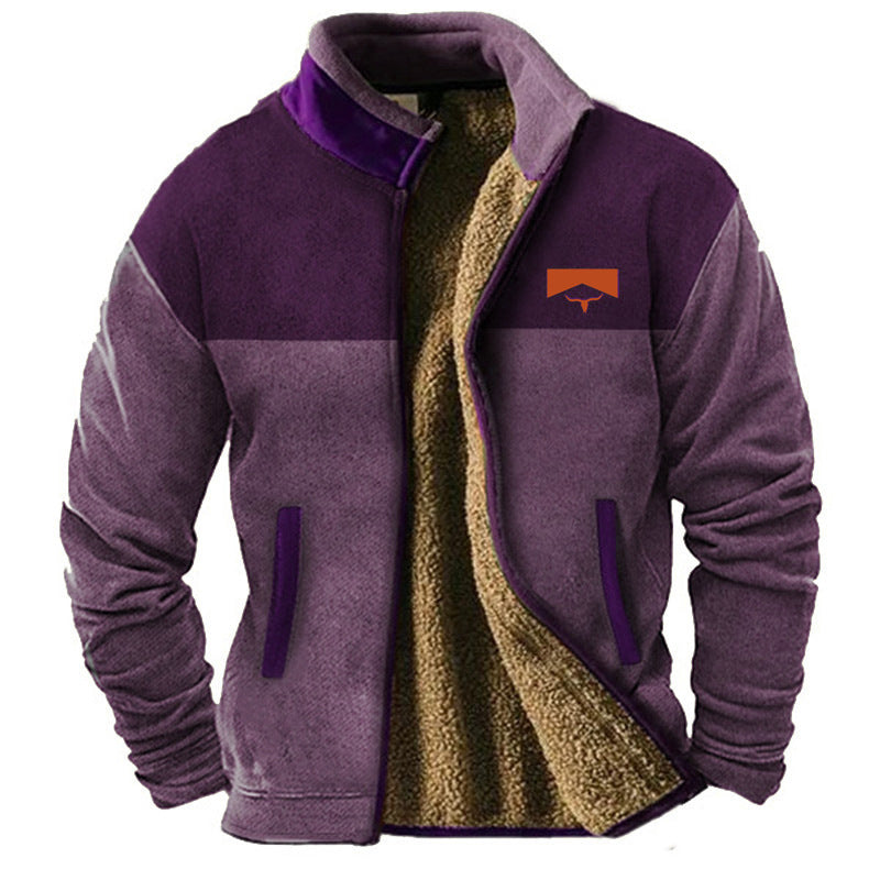 Dale - Fleece Jacket with Patterned Sleeves