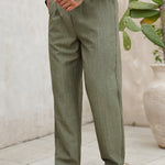 Gerry men's olive linen drawstring pants, view 2