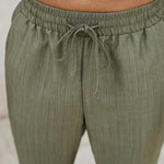 Gerry men's olive linen drawstring pants, view 4