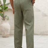 Gerry men's olive linen drawstring pants, view 3