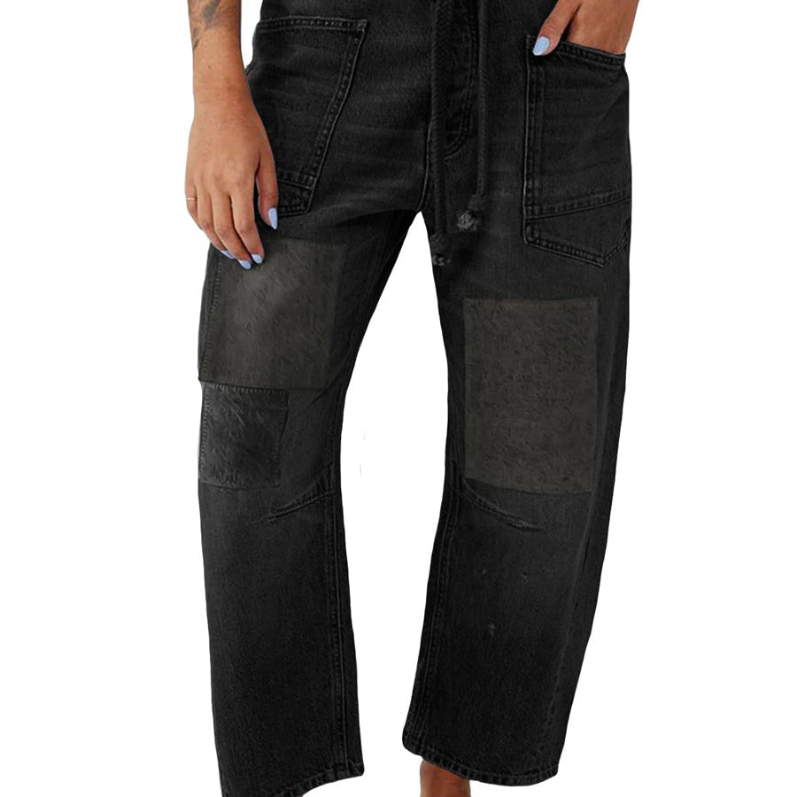 Margaret - Patchwork Drawstring Jeans