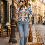 Evelyn - Botanical Garden Floral Zip-Up Cardigan