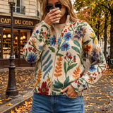 Evelyn - Botanical Garden Floral Zip-Up Cardigan