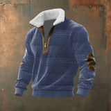 Brendan - Grey Half-Zip Sweater with Contrast Yoke