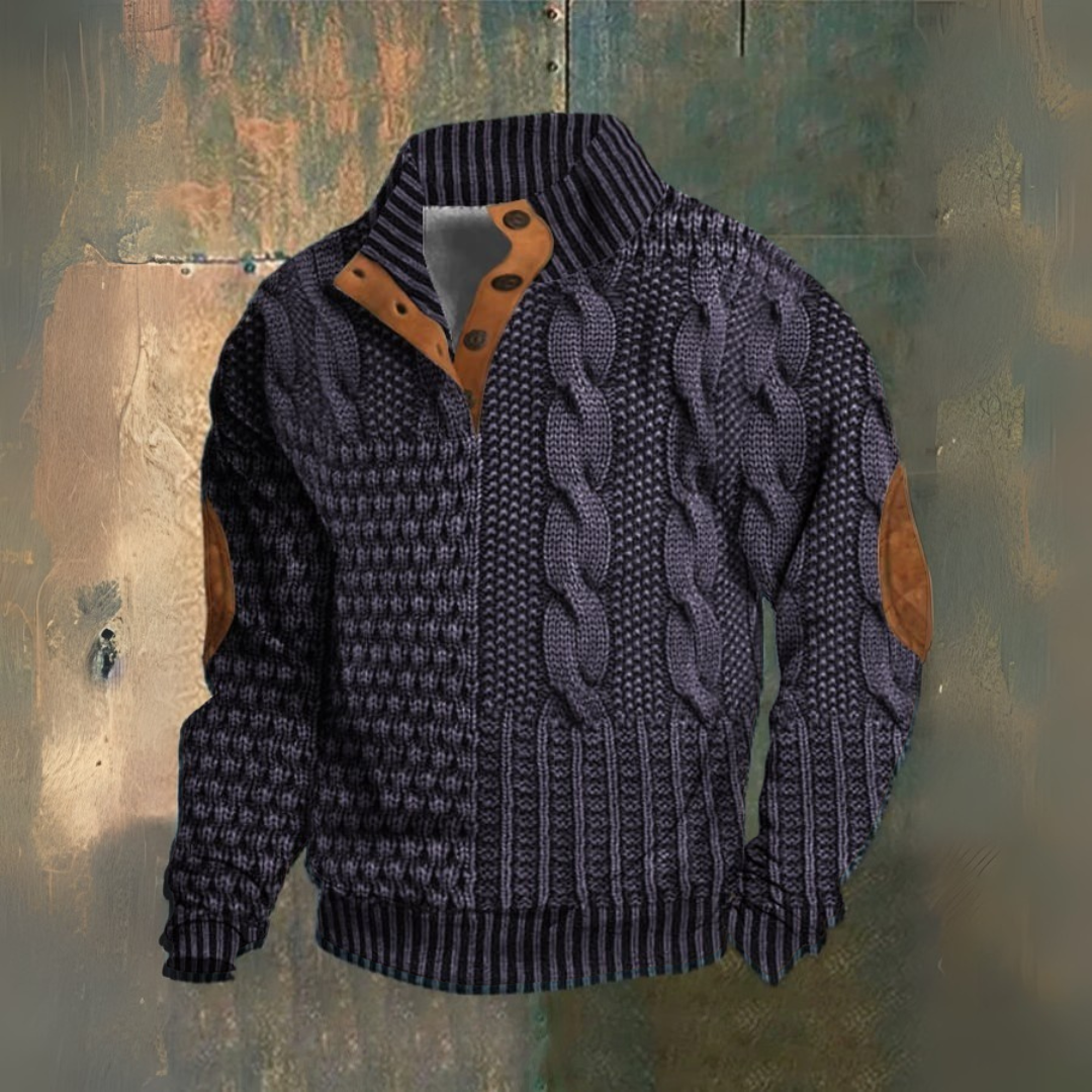 Craig - Cable Knit High Neck Sweater
