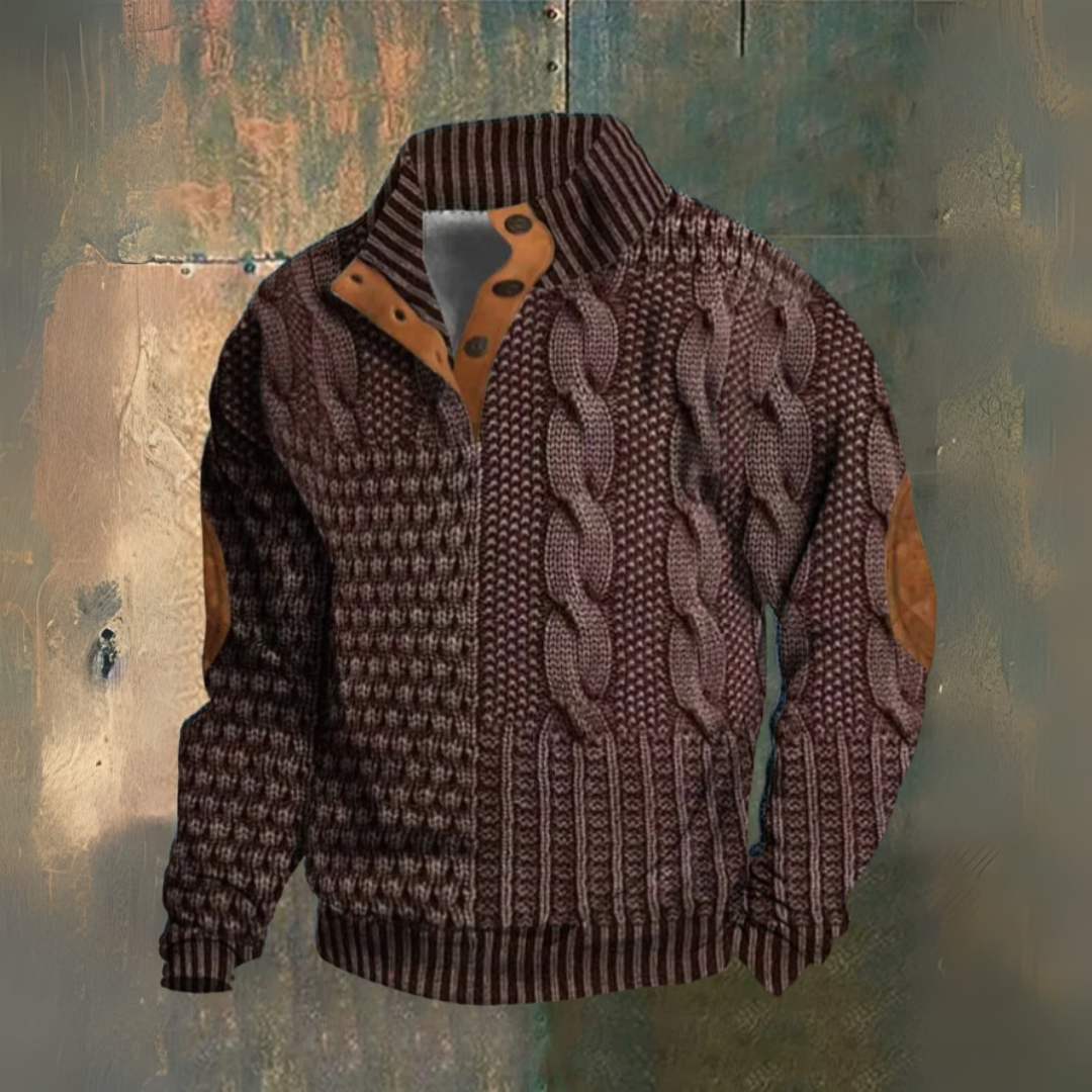 Craig - Cable Knit High Neck Sweater