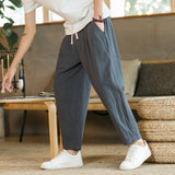 Graeme men's comfortable drawstring pants in White, view 3