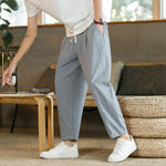 Graeme men's comfortable drawstring pants in Light Grey, view 5
