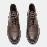 William - Brown Cap-Toe Lace-Up Boots