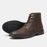 William - Brown Cap-Toe Lace-Up Boots