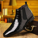 Liam - Croc-Print Chelsea Boots