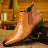 Liam - Croc-Print Chelsea Boots