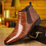Liam - Croc-Print Chelsea Boots