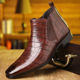 Liam - Croc-Print Chelsea Boots