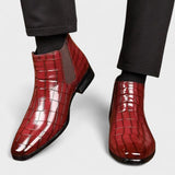 Liam - Croc-Print Chelsea Boots